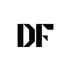 Fototapeta premium DF monogram logo design letter text name symbol monochrome logotype alphabet character simple logo