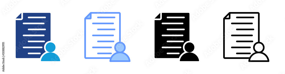 Poster Personal icon set multiple style collection