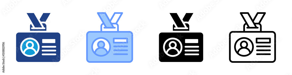 Poster Identity icon set multiple style collection