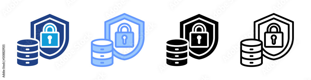 Poster Security icon set multiple style collection