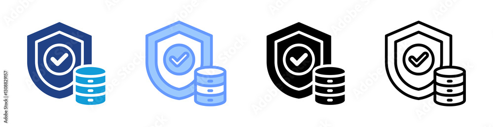 Poster protection icon set multiple style collection