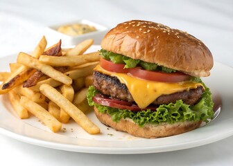 hamburger isolated on white