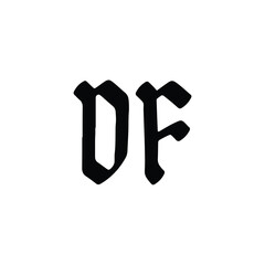 DF monogram logo design letter text name symbol monochrome logotype alphabet character simple logo