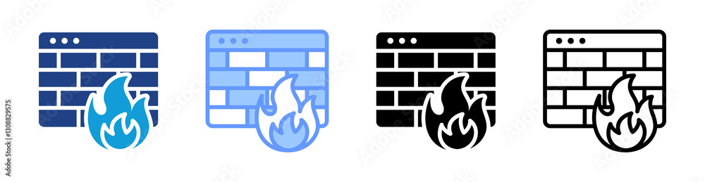 Poster Malware icon set multiple style collection