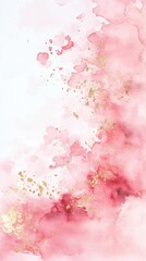 Fototapeta premium Vertical Pink Watercolor Floral Background
