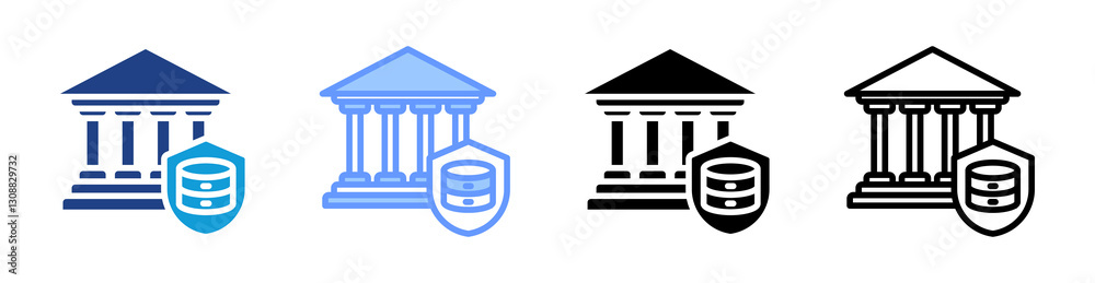 Aufkleber Data Governance icon set multiple style collection
