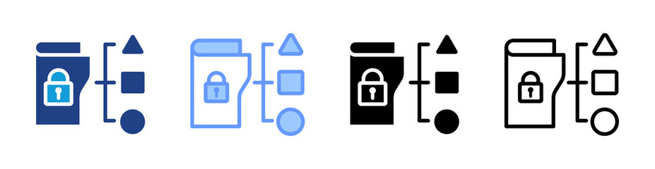Data Classification icon set multiple style collection