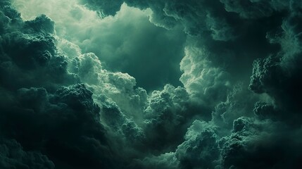 Fototapeta premium Dark emerald and navy clouds, moody and sleek with glossy finish