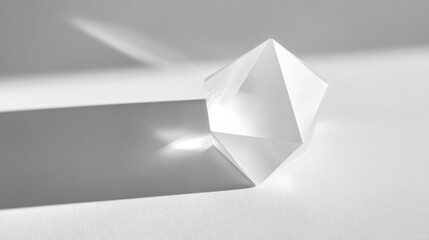Geometric Crystal, Sunlight Shadows, Minimalist Still Life