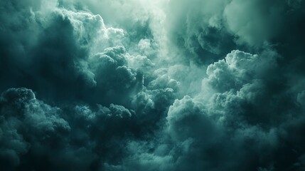 Dark indigo and forest green clouds, moody and luxurious with glossy highlights