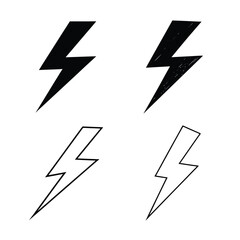 Four Different Lightning Bolt Icons