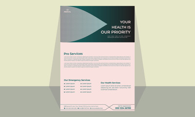 Simple Modern Infographic Health Care Flyer Design Template