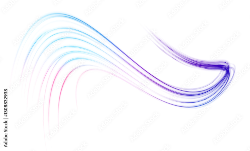 Poster Expressway and vehicle headlights effect vivid speed motion and glowing light trails, cyberpunk-inspired data acceleration background with bright waves and vortex for PNG graphic design.	