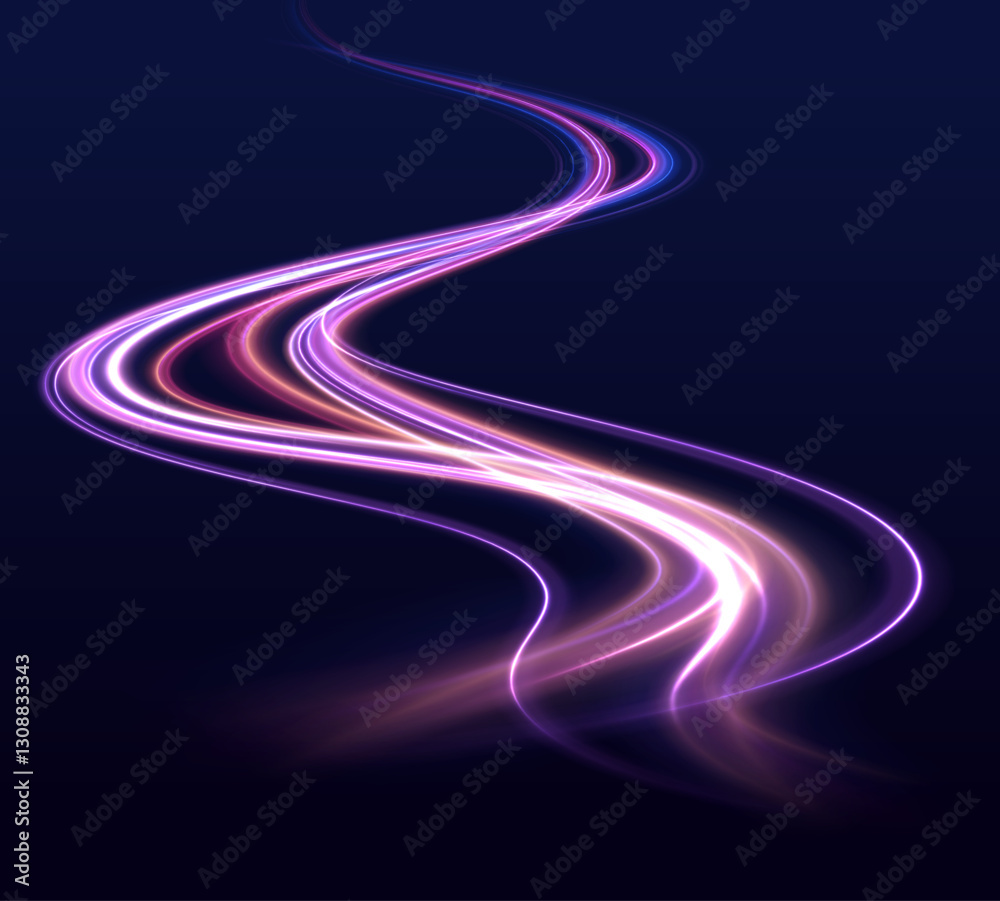 Aufkleber speed connection vector background. dynamic and vibrant abstract art with smooth lines in pink, purp