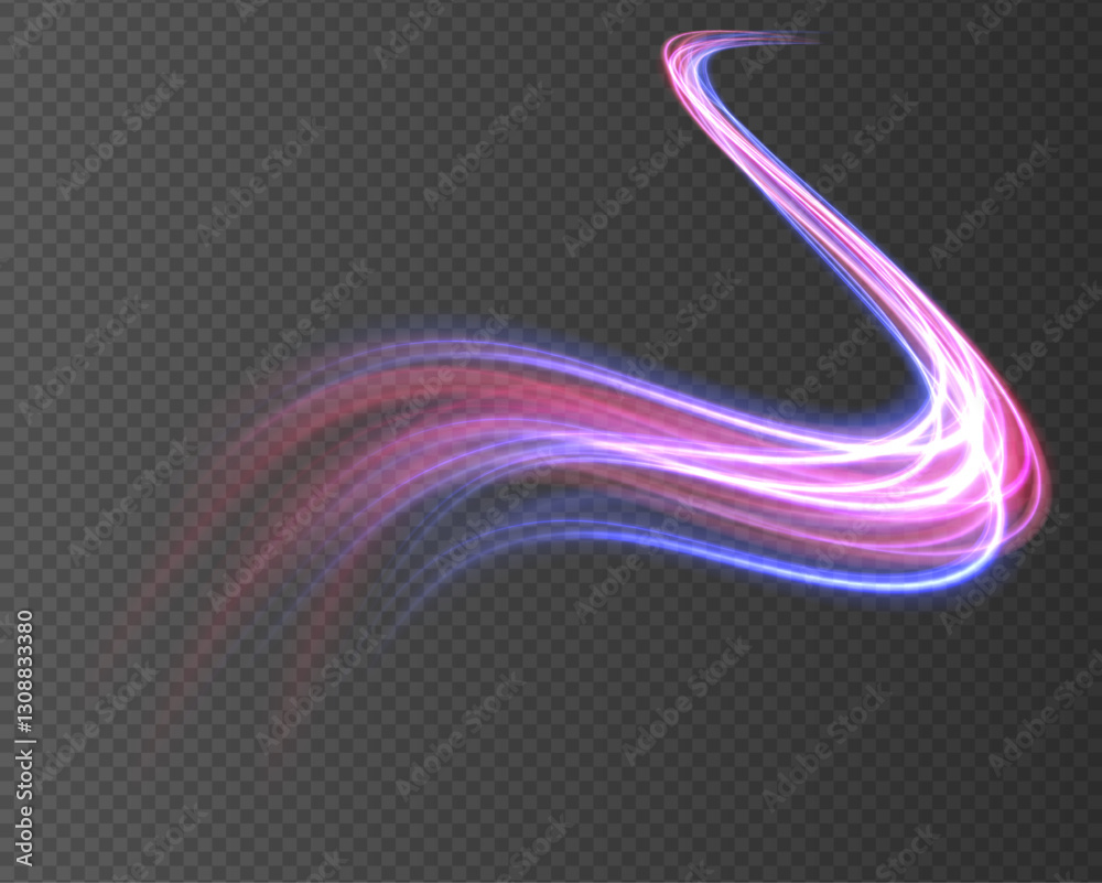 Fototapete neon color glowing lines background, high-speed light trails effect. modern abstract high-speed ligh
