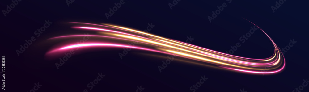 Poster abstract background in blue and purple neon glow colors. vector blue glowing lines air flow effect. 