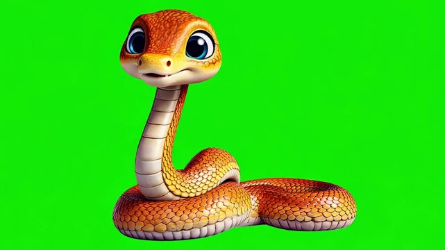 Snake on green screen 