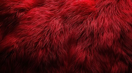 Fototapeta premium A close-up of soft, vibrant red fur, showcasing texture and color depth.
