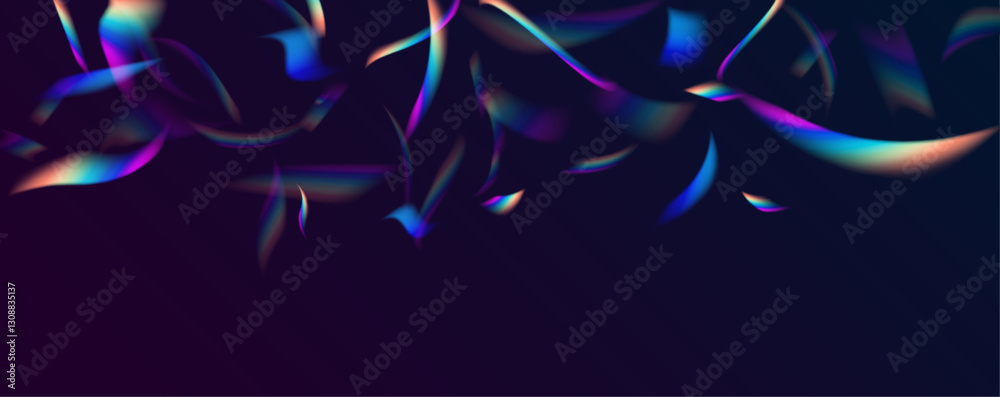 Poster Abstract color light effect background with sparks. Rainbow colorful light prism effect, transparent background. Aurora borealis transparent light effect.	