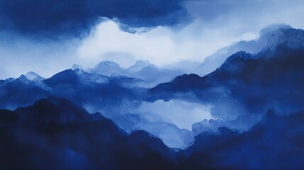 Fototapeta premium Dark indigo and navy clouds, moody and sleek with soft shadows