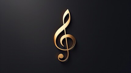Fototapeta premium golden treble clef logo on a black background