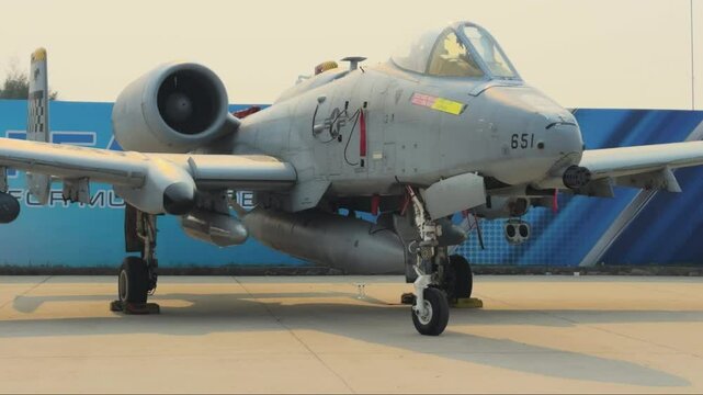 A-10 Thunderbolt II ground attack aircraft on display at Vietnam Defense Expo&trade;