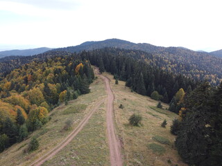 aerial plateau view in autumn