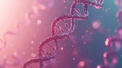 National DNA day with biology and molecular concept. Abstract DNA structure with vibrant colors and light effects.