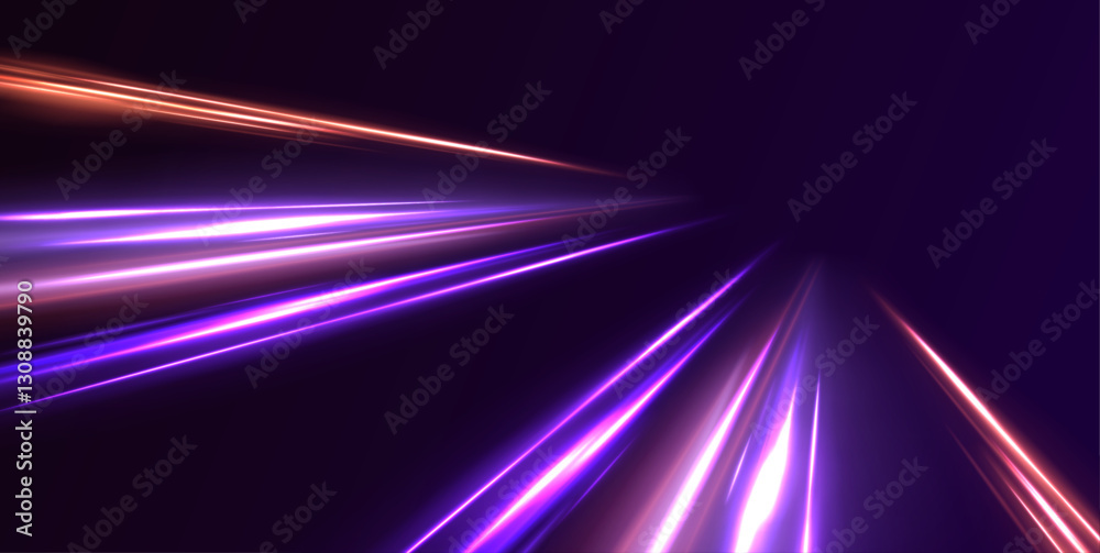 Poster speed connection vector background. dynamic and vibrant abstract art with smooth lines in pink, purp