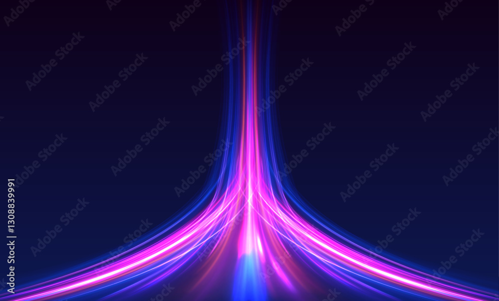 Poster isometric ai chipset on printed circuit board in futuristic concept technology. light trail wave, fi