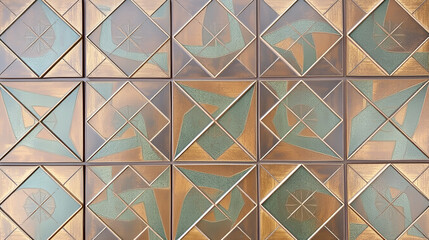 Obraz premium Bronze patinated geometric tiles