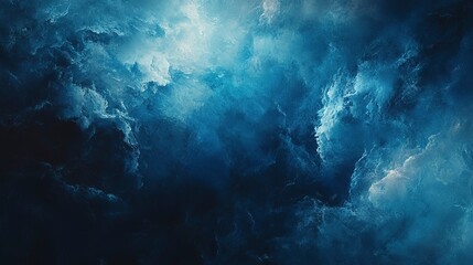 Obraz premium Deep blue cloudy sky, subtle transitions of light and shadow, atmospheric and dreamy mood