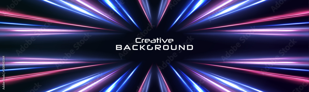 Poster futuristic light motion and abstract fiber optic designs showcase the potential of next-gen wireless