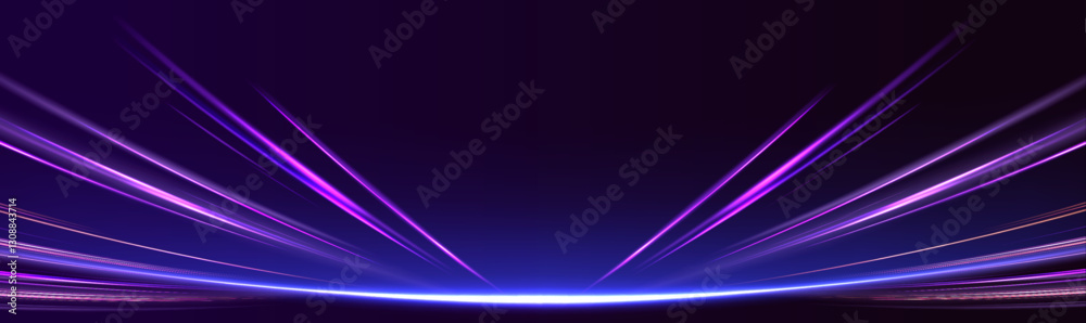 Poster the interplay of light streaks and fiber optics creates a futuristic environment for wireless data t