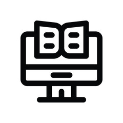 elearning line icon. Clean and minimalist vector icon for websites, mobile apps, presentations, and logos. Fully scalable and customizable for any project.