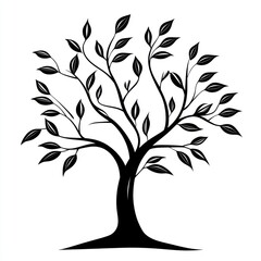 Obraz premium Silhouetted Tree Design, Simple Art