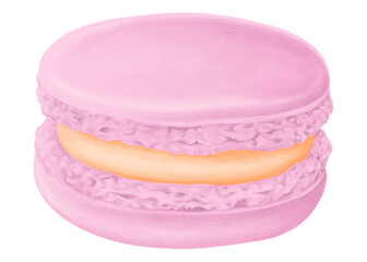 Pink macaroon png sticker, transparent background