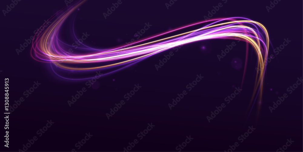 Poster futuristic dynamic motion technology blue glowing lines air flow effect. high-speed light line in th
