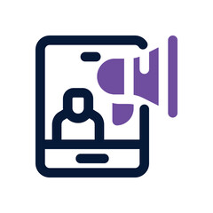 influencer marketing dual tone icon. Sleek and modern vector icon for websites, mobile apps, marketing materials, and corporate design. Fully scalable and ready to use.