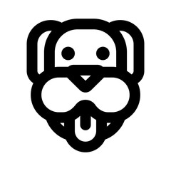 dog face outline black style