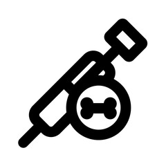 dog vaccine outline black style