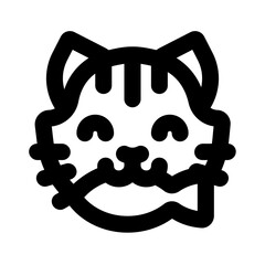 cat bite outline black style