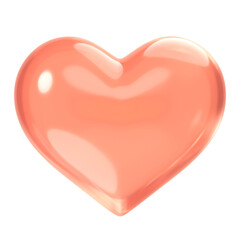 Heart, health png icon sticker, glossy 3D rendering, transparent background