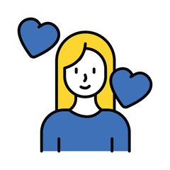Women Love vector filled outline icon. EPS 10 file