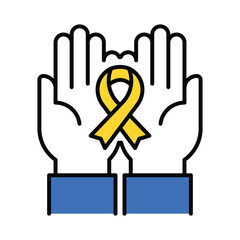 Obraz premium Domestic violence awareness vector filled outline icon. EPS 10 file