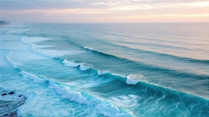 Calming Rhythms mental. This image features soothing ocean waves with a soft focus and blurred edges, evoking a calming visual experience. Abstract calming visual.