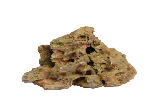 Natural dragon stone rock with rugged textures and earthy tones isolated on transparent background. PNG transparency