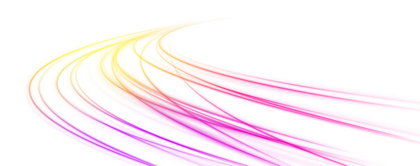 Sport car is made of polygons, lines and connected dots. Racing cars dynamic flash effects city road with long exposure night ligh. Vector PNG glitter light fire flare trace.	