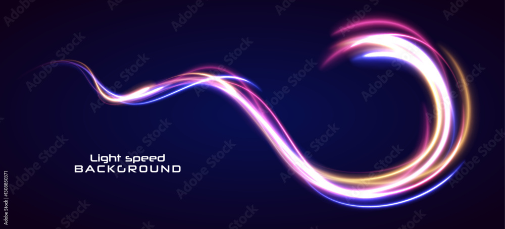 Leinwandbilder fast zoom light flash stripes in a futuristic tech design. blue glowing rays and motion blur represe