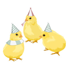 Party chicks png sticker, festive illustration clipart, transparent background